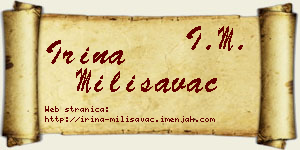 Irina Milisavac vizit kartica